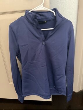 Quarter-Zip Pullover Sweatshirt in Slate Blue